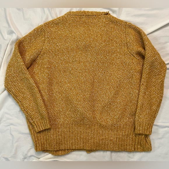 Ava & Viv Mustard  Marled Open Cardigan Sweater - Picture 5 of 6